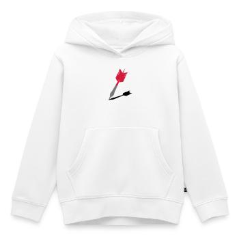 Dartpfeil mit Schatten - Kinder Premium Organic Hoodie - Weiß - Vorne - AI Model Kid Female (0cm)