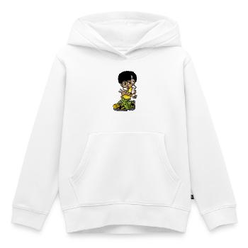 VIntage hip hop b-boy - Sweat Premium à capuche enfant bio - blanc - Devant - AI Model Kid Female (0cm)