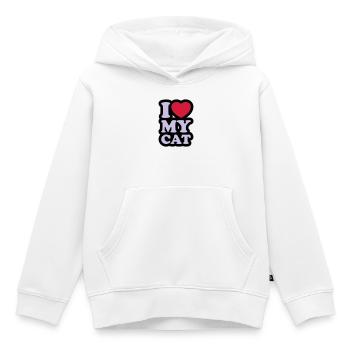 I love my cat - Ich liebe meine Katze - Kinder Premium Organic Hoodie - Weiß - Vorne - AI Model Kid Female (0cm)