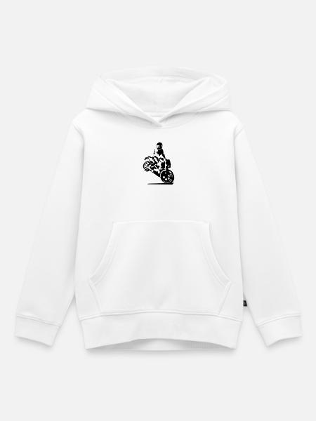 Motorrad stunt - Kinder Premium Organic Hoodie - Weiß