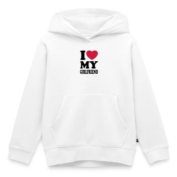 I love my girlfriend - Ich liebe meine Freundin - Kinder Premium Organic Hoodie - Weiß - Vorne - AI Model Kid Female (0cm)