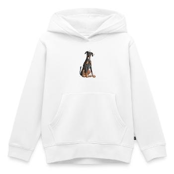 Funny Doberman Pinscher - Kids Premium Organic Hoodie - white - Front - AI Model Kid Female (0cm)