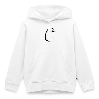 Lettre C, nom, la lettre C - Sweat Premium à capuche enfant bio - blanc - Devant - AI Model Kid Female (0cm)