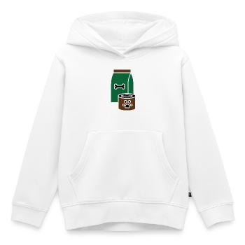 Nourriture pour chiens - Sweat Premium à capuche enfant bio - blanc - Devant - AI Model Kid Female (0cm)