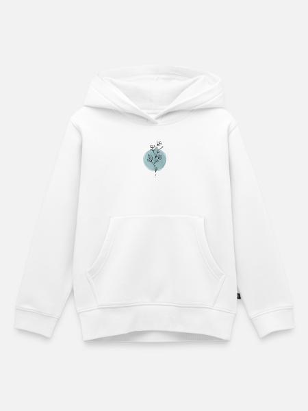 Blume Floral simple blau - Kinder Premium Organic Hoodie - Weiß