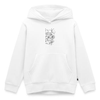 Le HUSKY dans Schrift &Image Tête de chien - Sweat Premium à capuche enfant bio - blanc - Devant - AI Model Kid Female (0cm)