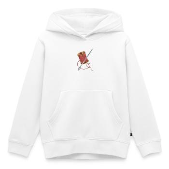 Nadel und Nähgarn mit ganz viel Liebe - Kinder Premium Organic Hoodie - Weiß - Vorne - AI Model Kid Female (0cm)