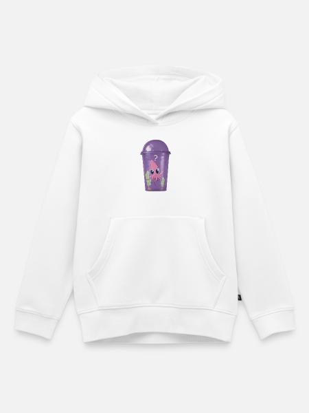 Tintenfisch im Becher - Kinder Premium Organic Hoodie - Weiß