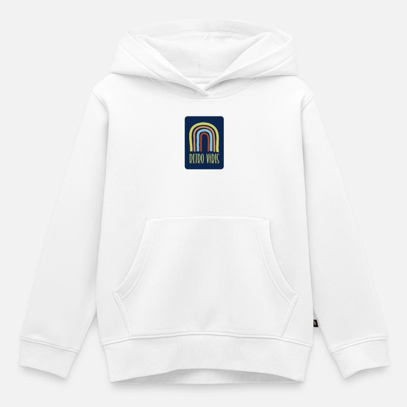Ambiances rétro - Sweat Premium à capuche enfant bio - blanc