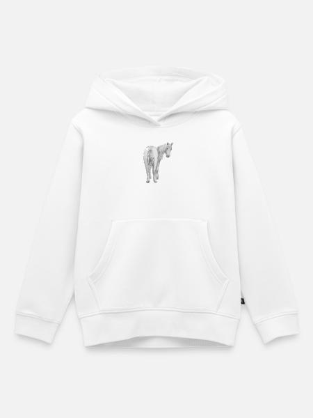 Pferd - Kinder Premium Organic Hoodie - Weiß