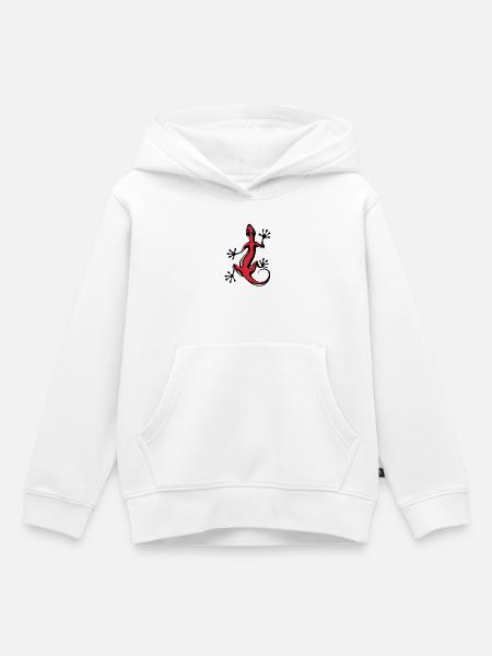 Roter Gecko - Kinder Premium Organic Hoodie - Weiß
