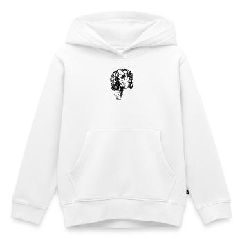Portrait de l’IRW Setter - Sweat Premium à capuche enfant bio - blanc - Devant - AI Model Kid Female (0cm)