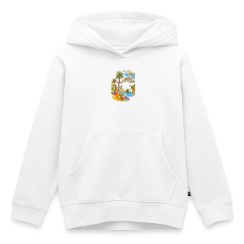 Vacances aux îles Canaries - Sweat Premium à capuche enfant bio - blanc - Devant - AI Model Kid Female (0cm)