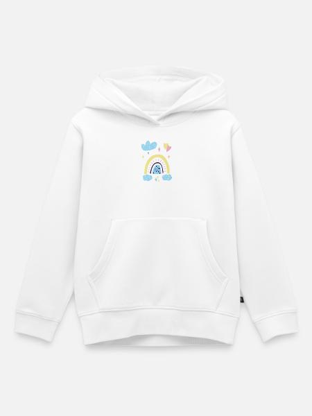 Pastellfarbene Regenbogen-Traumlandschaft - Kinder Premium Organic Hoodie - Weiß