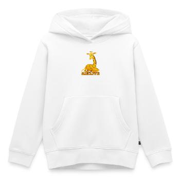 Giraffe Cartoon Cheer - Kids Premium Organic Hoodie - white - Front - AI Model Kid Female (0cm)