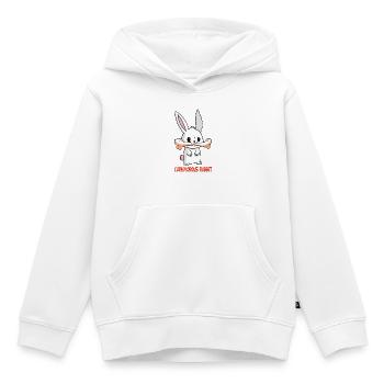 Lapin blanc carnivore - Sweat Premium à capuche enfant bio - blanc - Devant - AI Model Kid Female (0cm)