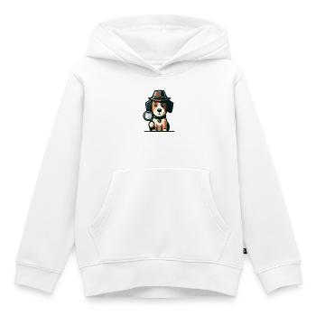 Mystery Hound: The Case of the Curious Canine - Kids Premium Organic Hoodie - white - Front - AI Model Kid Female (0cm)