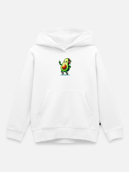 Avocado-Ballen - Kinder Premium Organic Hoodie - Weiß