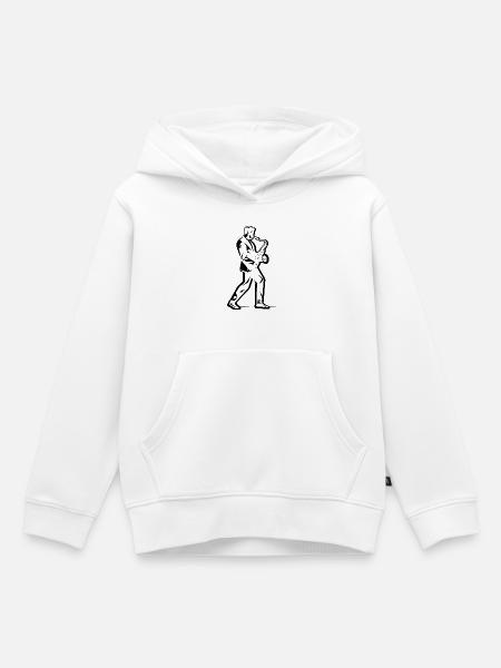 Saxophonist Zeichnung - Kinder Premium Organic Hoodie - Weiß