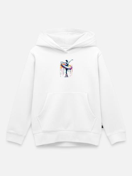 Balletttänzerin mit Tutu - Kinder Premium Organic Hoodie - Weiß
