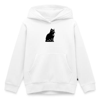 Chat British Shorthair - Sweat Premium à capuche enfant bio - blanc - Devant - AI Model Kid Female (0cm)