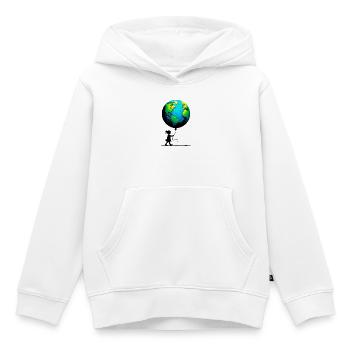 Planète Terre - Sweat Premium à capuche enfant bio - blanc - Devant - AI Model Kid Female (0cm)