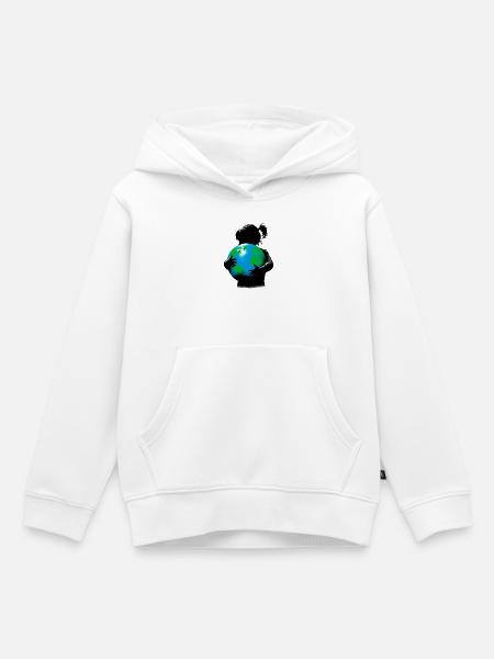 Planet Erde - Kinder Premium Organic Hoodie - Weiß