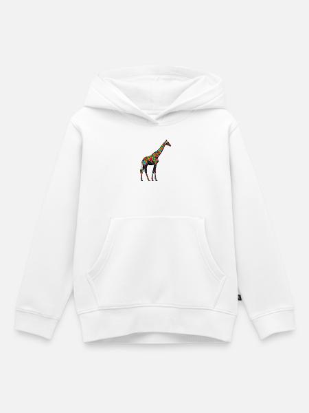 Giraffe - Kinder Premium Organic Hoodie - Weiß
