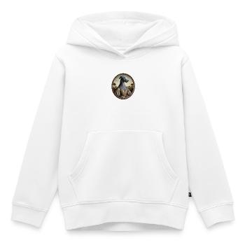 Portrait of Irish Wolfhound Amber - Kids Premium Organic Hoodie - white - Front - AI Model Kid Female (0cm)