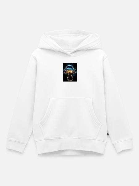 Leuchtender Pilz - Kinder Premium Organic Hoodie - Weiß