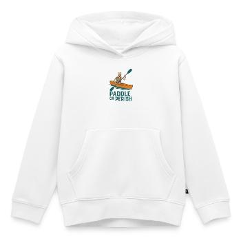 Paddel dich ins Jenseits – Skelett im Kajak - Kinder Premium Organic Hoodie - Weiß - Vorne - AI Model Kid Female (0cm)