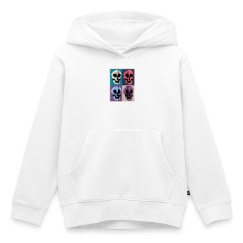 Carré de cranes - Sweat Premium à capuche enfant bio - blanc - Devant - AI Model Kid Female (0cm)