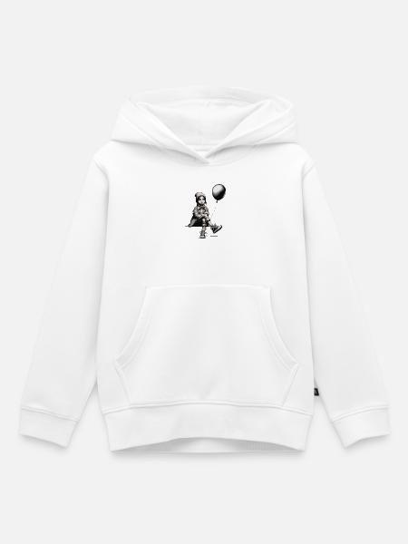 Mädchen mit Luftballon - Kinder Premium Organic Hoodie - Weiß