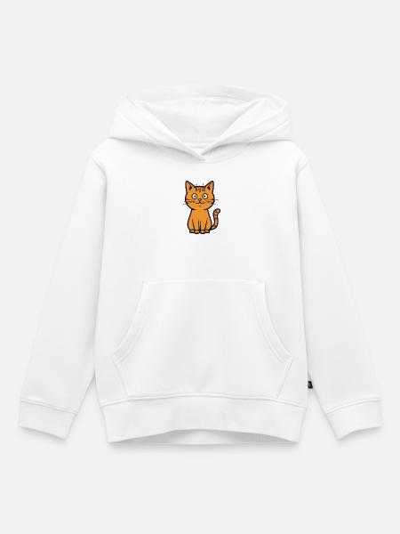 Verspielte Katzenillustration für Kinder - Kinder Premium Organic Hoodie - Weiß