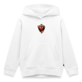 Vintage Watch Heart with Flowers - Kids Premium Organic Hoodie - white - Front - AI Model Kid Female (0cm)
