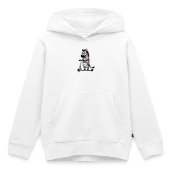 Witziges Zebra Roller Scooter Langeweile Cartoon - Kinder Premium Organic Hoodie - Weiß - Vorne - AI Model Kid Female (0cm)