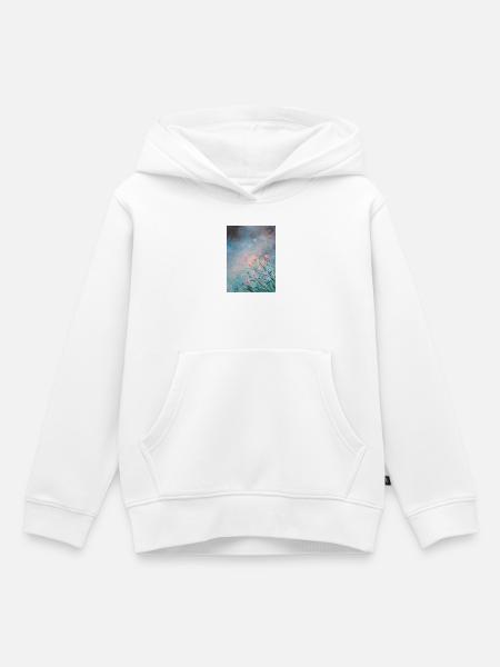 Impressionistisches Blumenblüten-Kunstwerk - Kinder Premium Organic Hoodie - Weiß