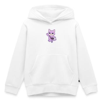 Chat Coquet - Sweat Premium à capuche enfant bio - blanc - Devant - AI Model Kid Female (0cm)