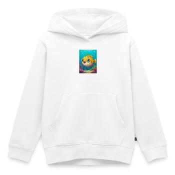 Kugelfisch – giftiger Fisch im tropischen Korallenriff - Kinder Premium Organic Hoodie - Weiß - Vorne - AI Model Kid Female (0cm)