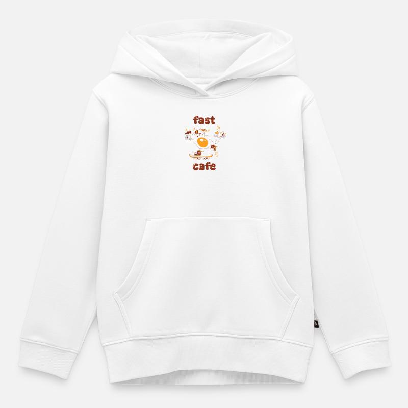 Café rapide - Sweat Premium à capuche enfant bio - blanc