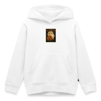 Halloween Geist mit Kürbis - Kinder Premium Organic Hoodie - Weiß - Vorne - AI Model Kid Female (0cm)