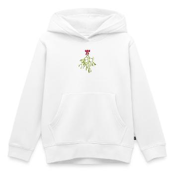 Mistelzweig mit rotem Band - Weihnachtsdekoration - Kinder Premium Organic Hoodie - Weiß - Vorne - AI Model Kid Female (0cm)