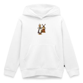 Holländische Bäuerin mit Windmühle und Tulpen - Kinder Premium Organic Hoodie - Weiß - Vorne - AI Model Kid Female (0cm)