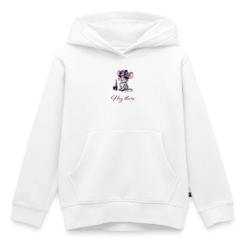 Heiße Maus mit Glamour & Lippenstift - Kinder Premium Organic Hoodie - Weiß - Vorne - AI Model Kid Female (0cm)