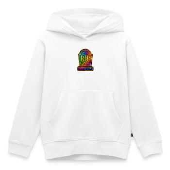 Galactic RIP Pierres tombales paillettes - Sweat Premium à capuche enfant bio - blanc - Devant - AI Model Kid Female (0cm)