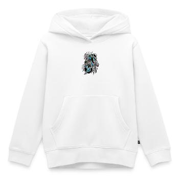 Motif d’écailles noirsturquoises - Sweat Premium à capuche enfant bio - blanc - Devant - AI Model Kid Female (0cm)