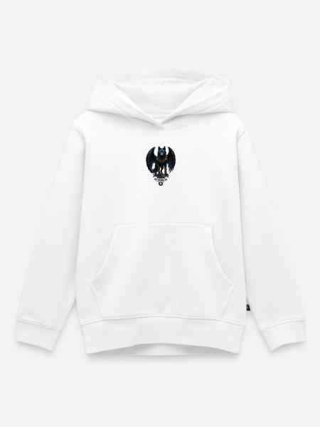 Geflügelter Wolf mit Fantasie bewaffnet - Kinder Premium Organic Hoodie - Weiß