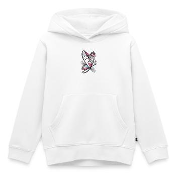 Heart made of thread art - Kids Premium Organic Hoodie - white - Front - AI Model Kid Female (0cm)