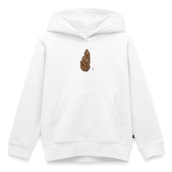 Statue en bois de Thor - Art païen nordique - Sweat Premium à capuche enfant bio - blanc - Devant - AI Model Kid Female (0cm)
