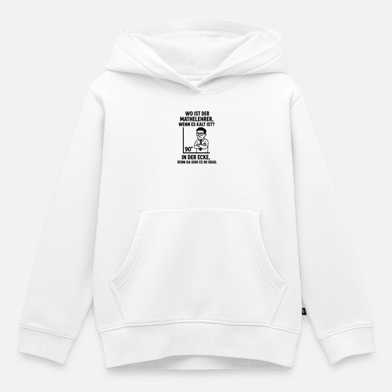 Blague de maths du professeur de coin à 90 degrés - Sweat Premium à capuche enfant bio - blanc